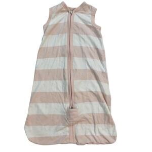 Burt's Bees Baby Beekeeper Sleep Sack Girls Size S Pink Striped Organic Cotton
